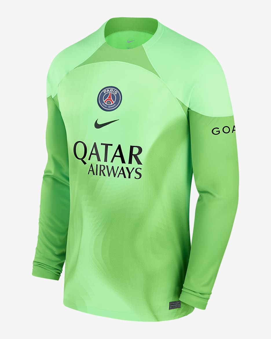 Jersey de fútbol Nike Dri-FIT para hombre del Paris Saint-Germain portero, Gianluigi Donnarumma 2022/23 Stadium - Verde strike/Verde medio