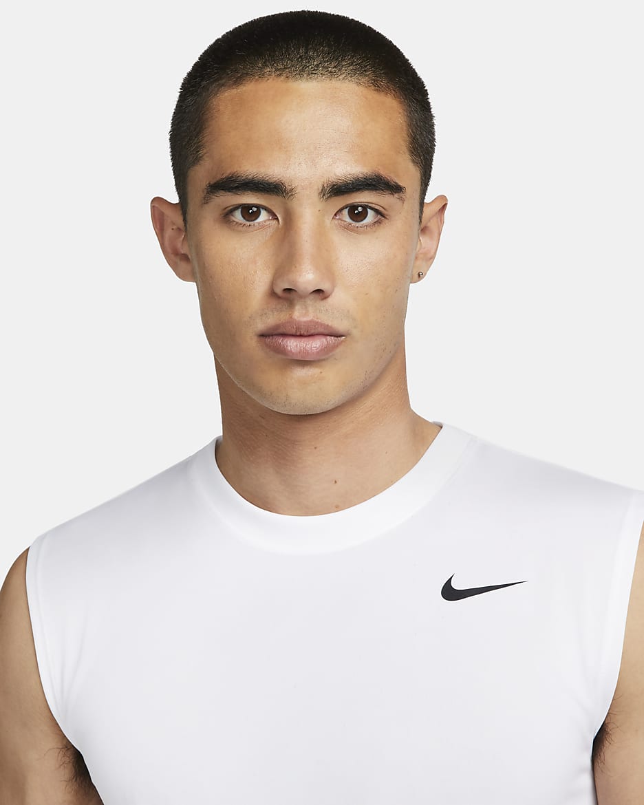 Nike Dri-FIT Legend Men's Sleeveless Fitness T-Shirt - White/Black