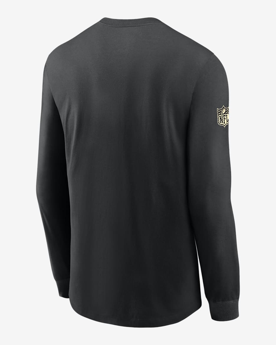 New Orleans Saints Sideline Team Issue Men's Nike Dri-FIT NFL Long-Sleeve T-Shirt - Black