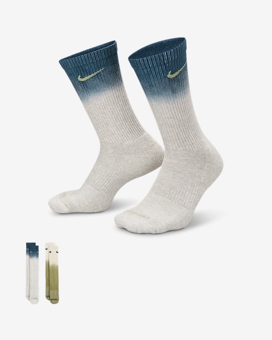 Nike Everyday Plus Cushioned Crew Socks (2 Pairs) - Multi-Colour