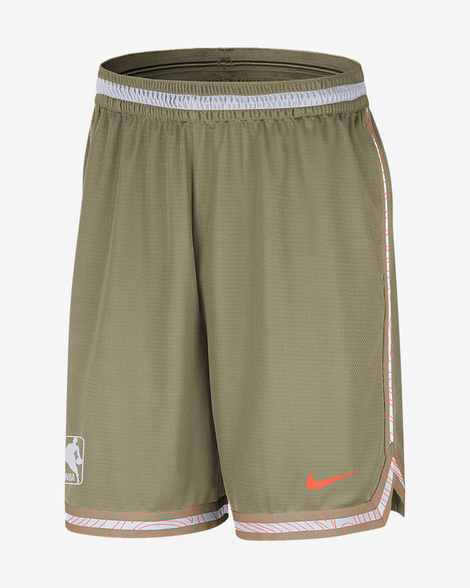 Team 31 DNA Men's Nike Dri-FIT 8" Unlined NBA Shorts - Neutral Olive/Hyper Crimson