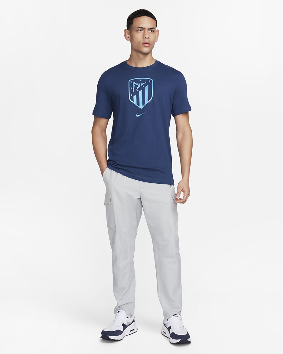 Playera de fútbol para hombre Atlético Madrid Crest - Azul vacío