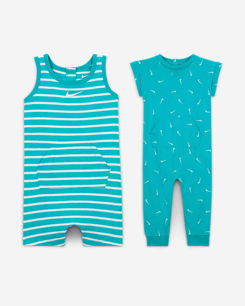 Nike Essentials Baby (12-24M) Short Sleeve and Tank 2-Pack Romper Set - Dusty Cactus