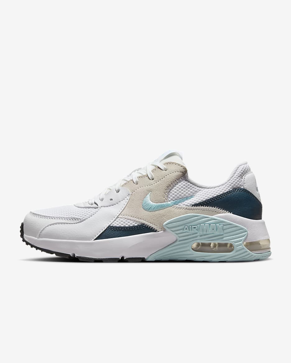 Tenis para mujer Nike Air Max Excee - Blanco/Azul marino militar/Negro/Azul glacial