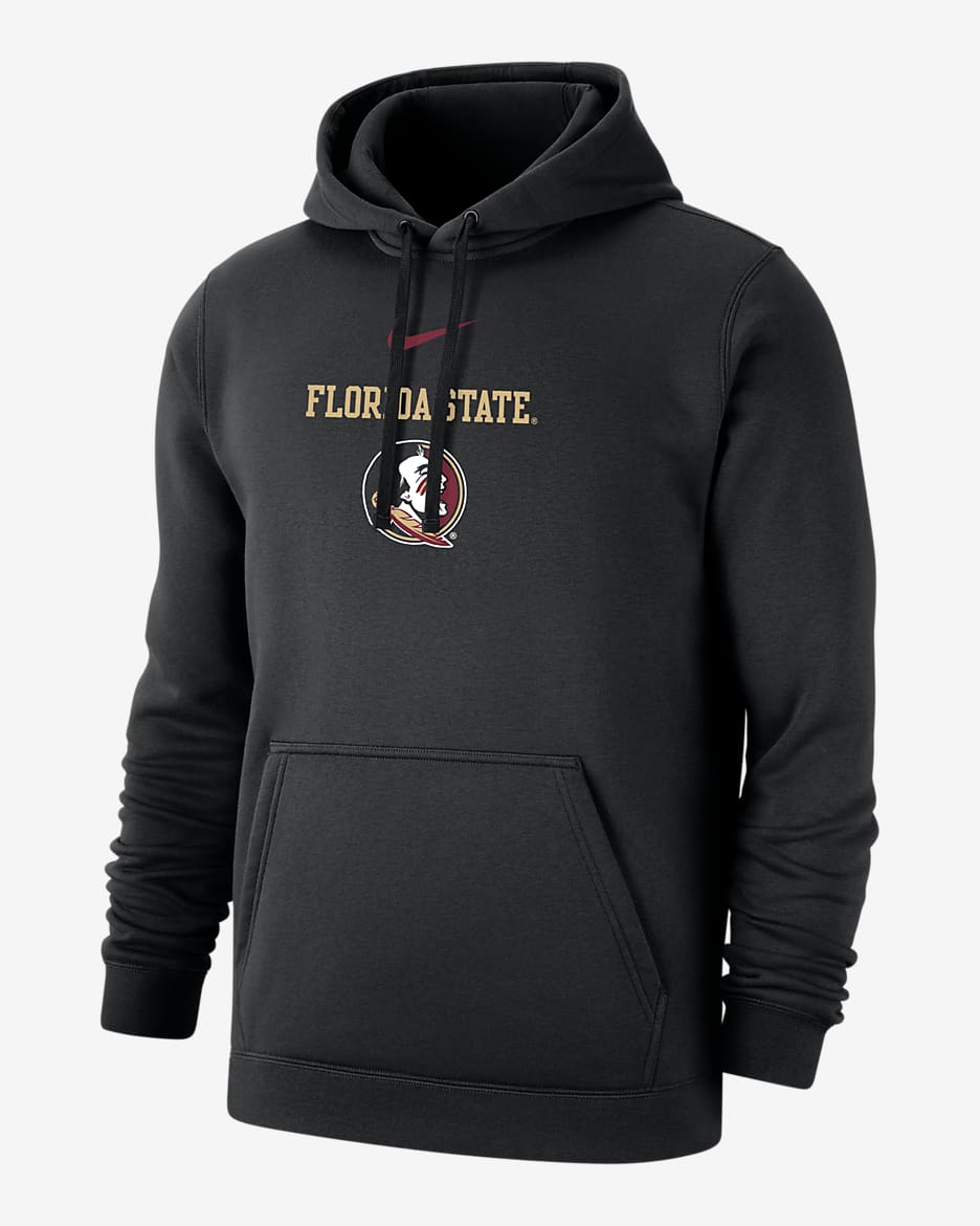 Florida State Club Fleece Men's Nike College Hoodie - Black