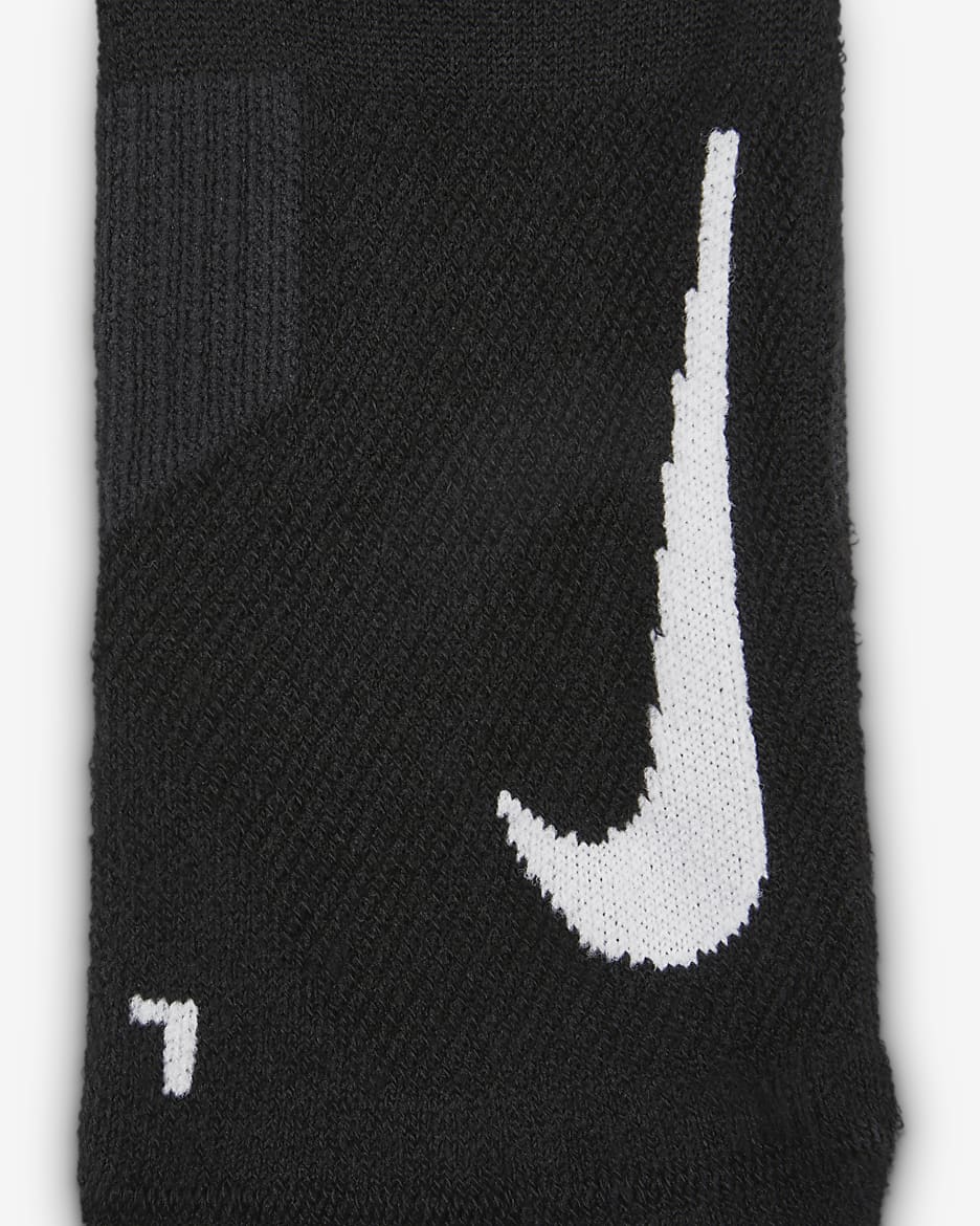 Calcetines invisibles de correr (2 pares) Nike Multiplier - Negro/Blanco