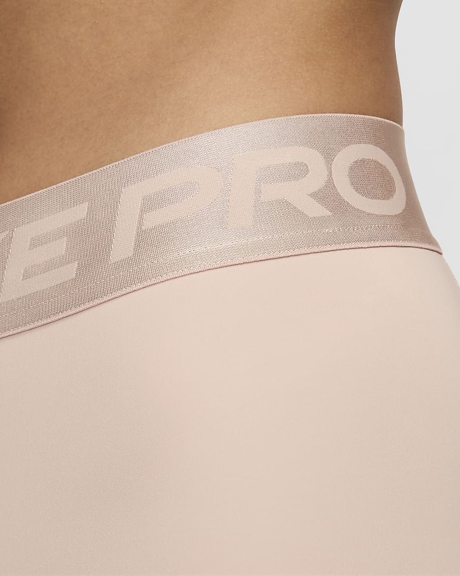 Short taille mi-haute Nike Pro 8 cm pour femme - Particle Beige