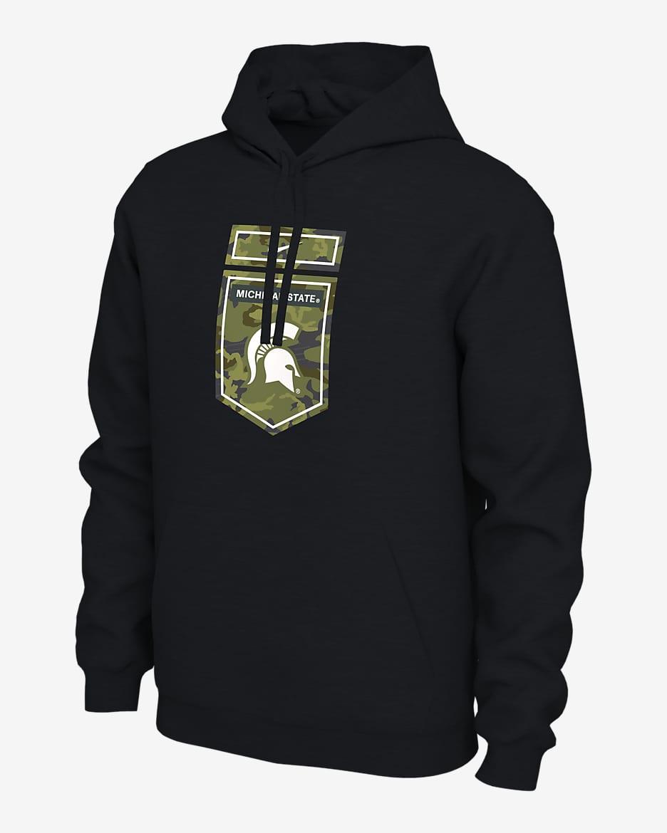 Nike College (Michigan State) Men's Pullover Hoodie - Black