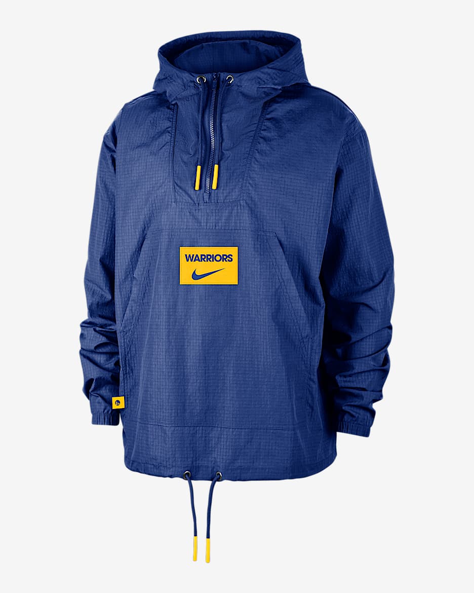 Anorak Nike NBA Golden State Warriors Club Courtside pour homme - Rush Blue/Amarillo/Rush Blue