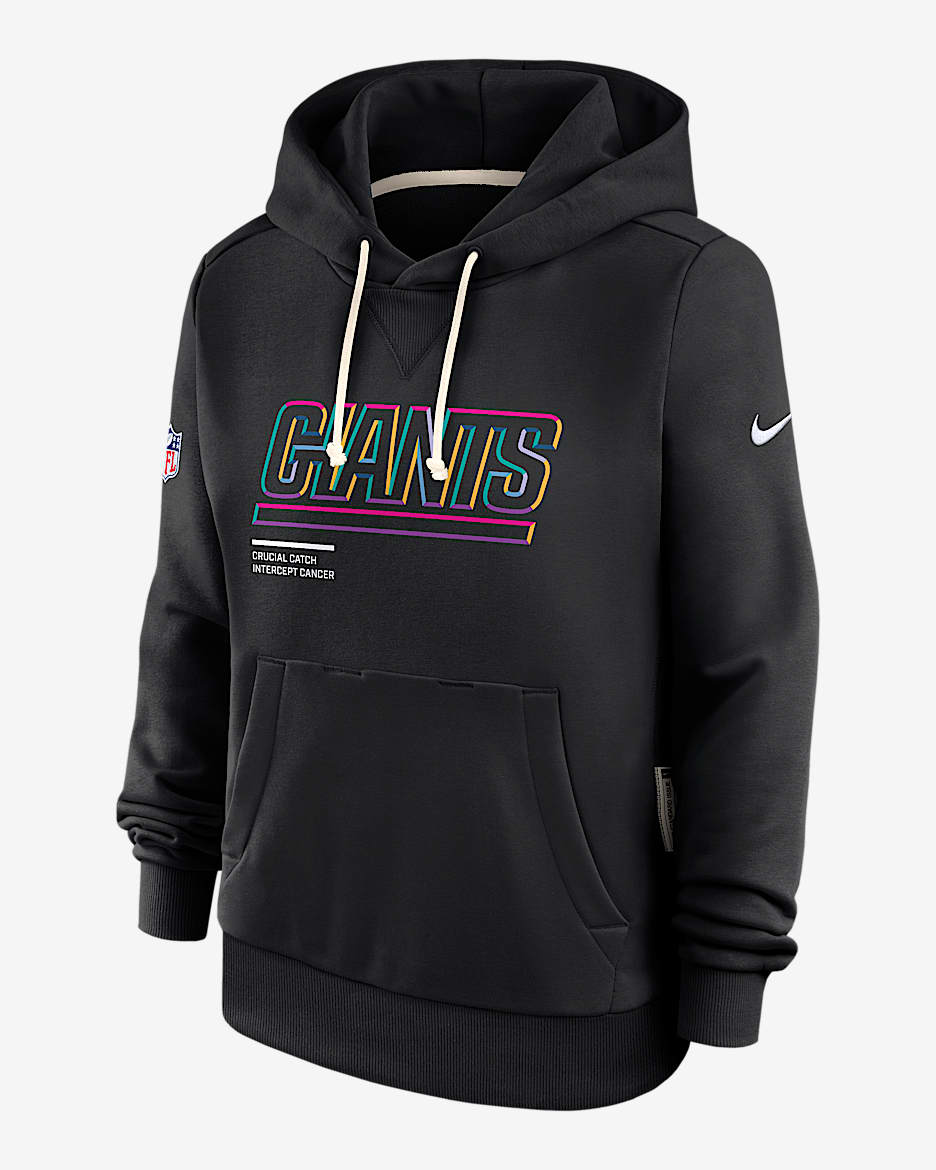 New York Giants Crucial Catch Women's Nike Dri-FIT NFL Pullover Hoodie - Black