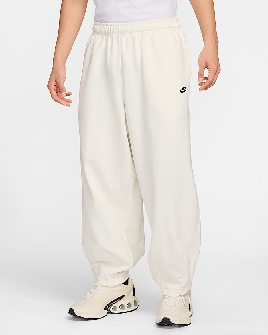 กางเกงขายาวผ้าเฟรนช์เทรีขนาดโอเวอร์ไซส์ผู้ชาย Nike Club Fleece - Sail/Sail/ดำ