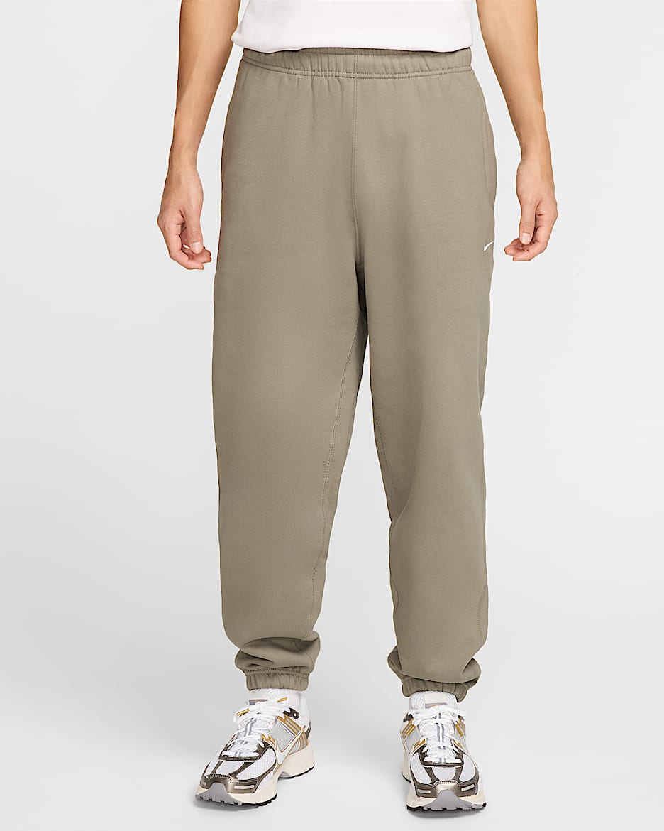 Nike Solo Swoosh Men's Fleece Trousers - Light Army/White
