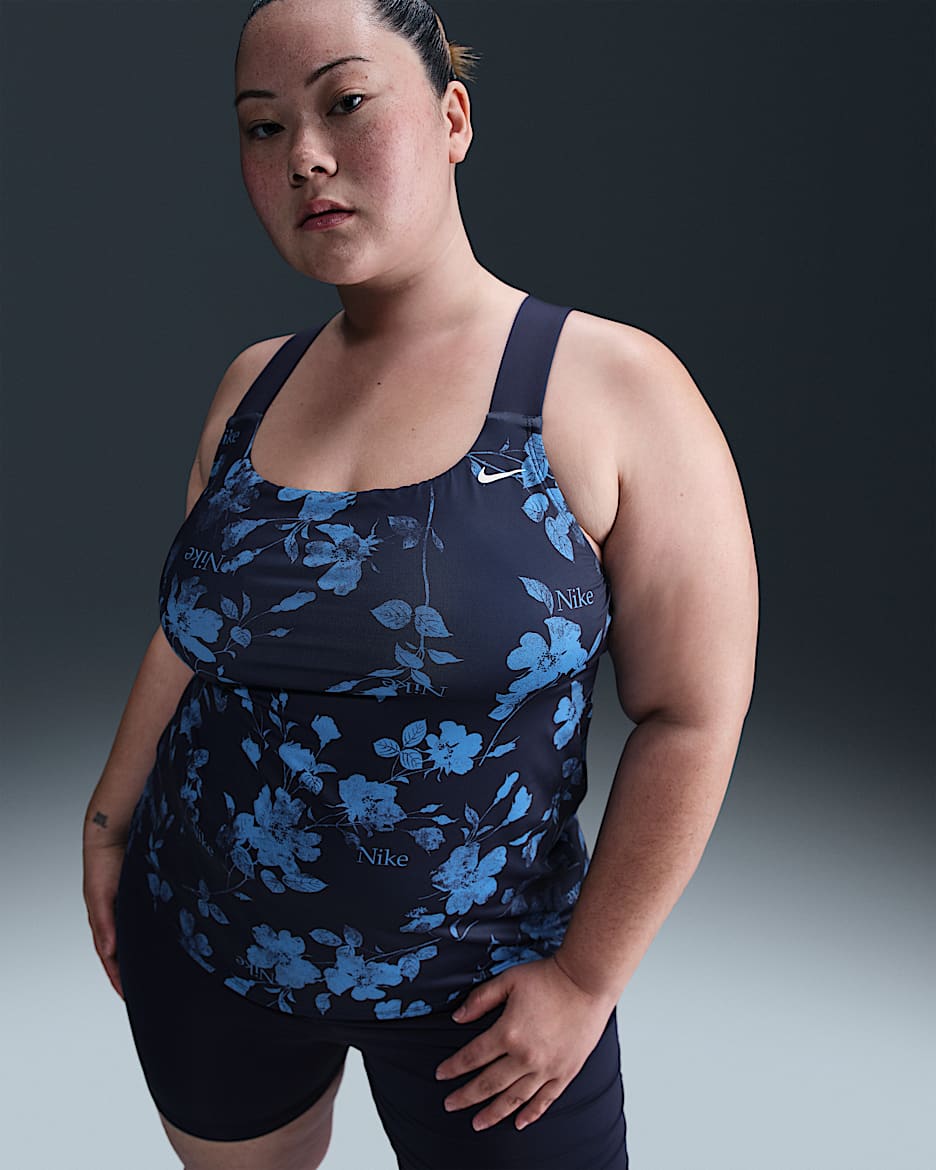 Tankini de cuello en forma de U EXT para mujer Nike Swim Essential - Azul marino medianoche