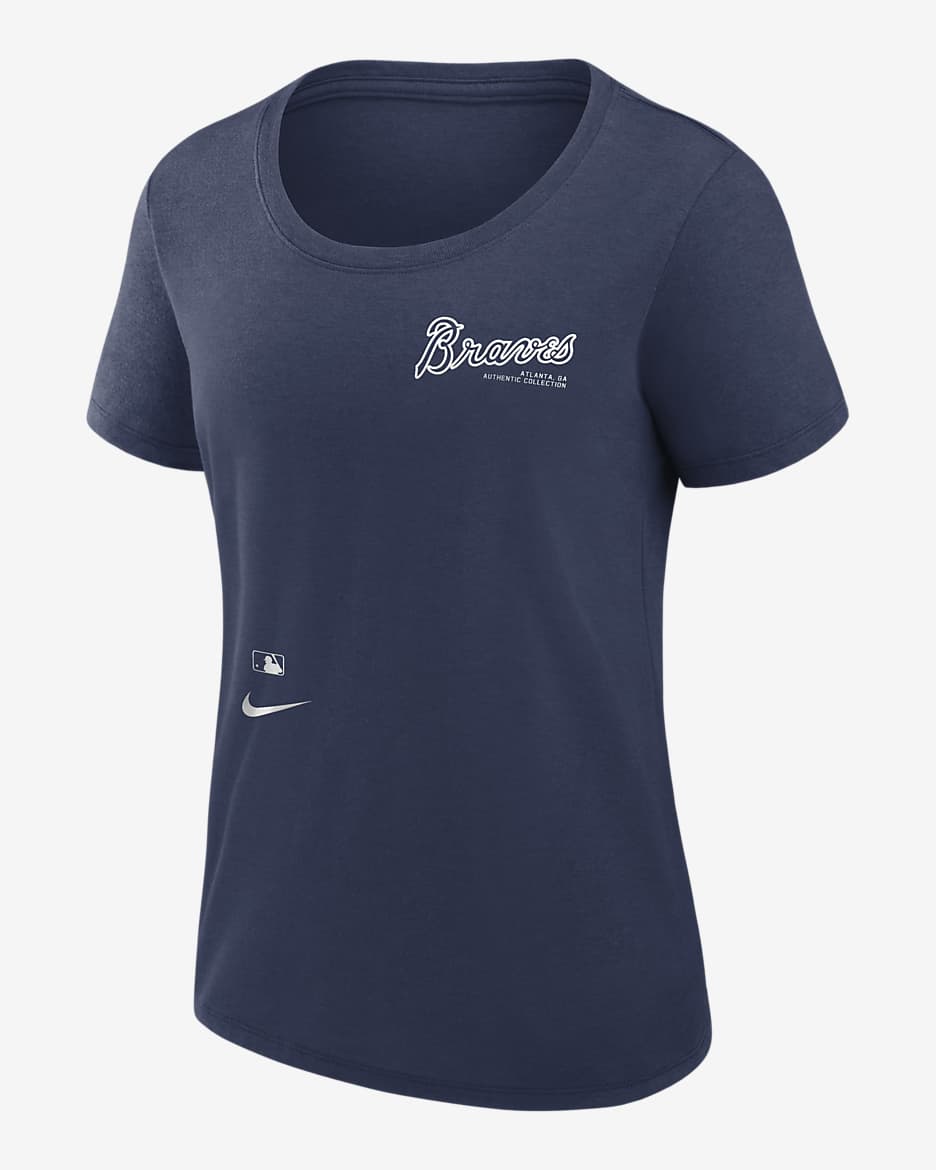 Playera Nike Dri-FIT de la MLB para mujer Atlanta Braves Authentic Collection Early Work - Azul marino