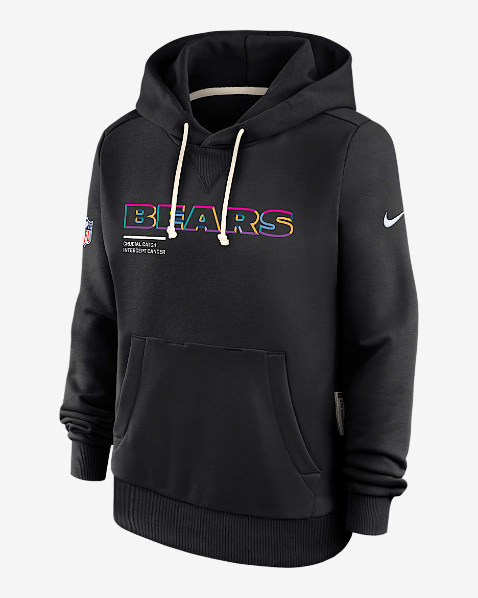 Chicago Bears Crucial Catch Women's Nike Dri-FIT NFL Pullover Hoodie - Black