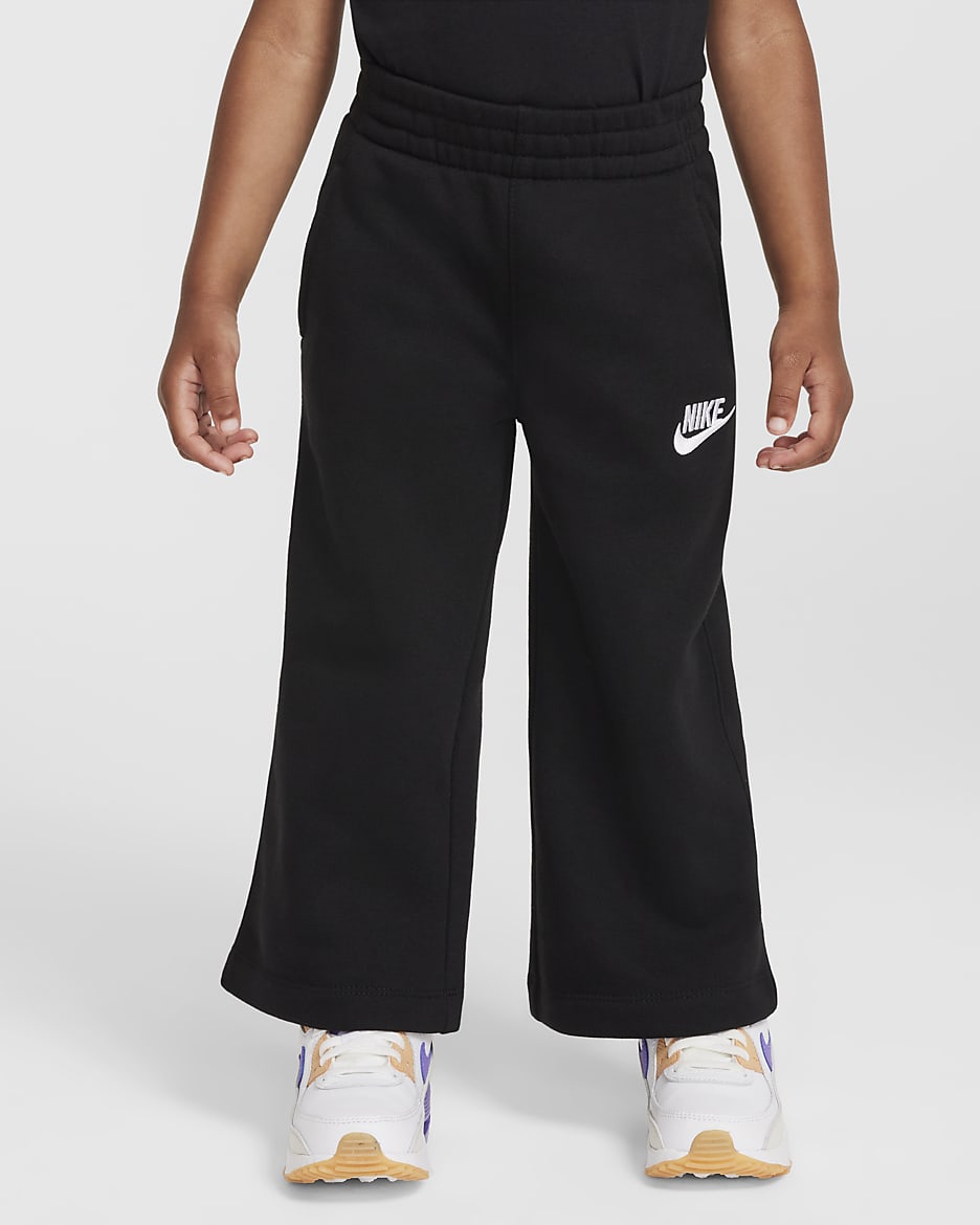 Pants de pierna ancha de tejido Fleece infantiles Nike Sportswear Club - Negro