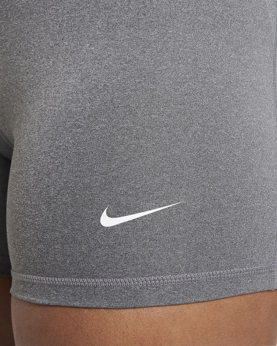Shorts Nike Pro Dri-FIT (Taglia grande) - Ragazza - Carbon Heather/Bianco