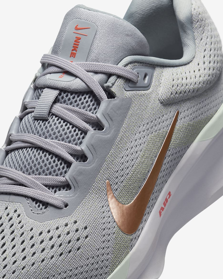 Nike Winflo 11 Women's Road Running Shoes - Wolf Grey/Olive Aura/Light Pumice/Metallic Red Bronze