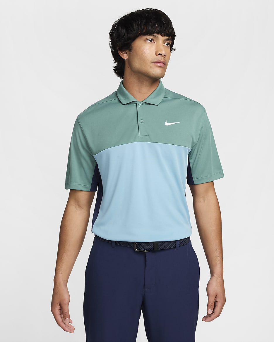 Nike Victory+ Men's Dri-FIT Golf Polo - Bicoastal/Midnight Navy/Denim Turquoise/White