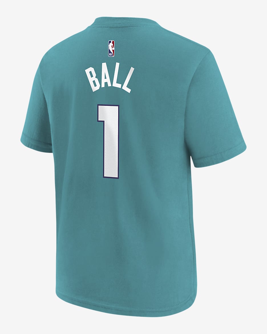 Playera Nike de la NBA para niños talla grande LaMelo Ball Charlotte Hornets - Rapid azul verdoso