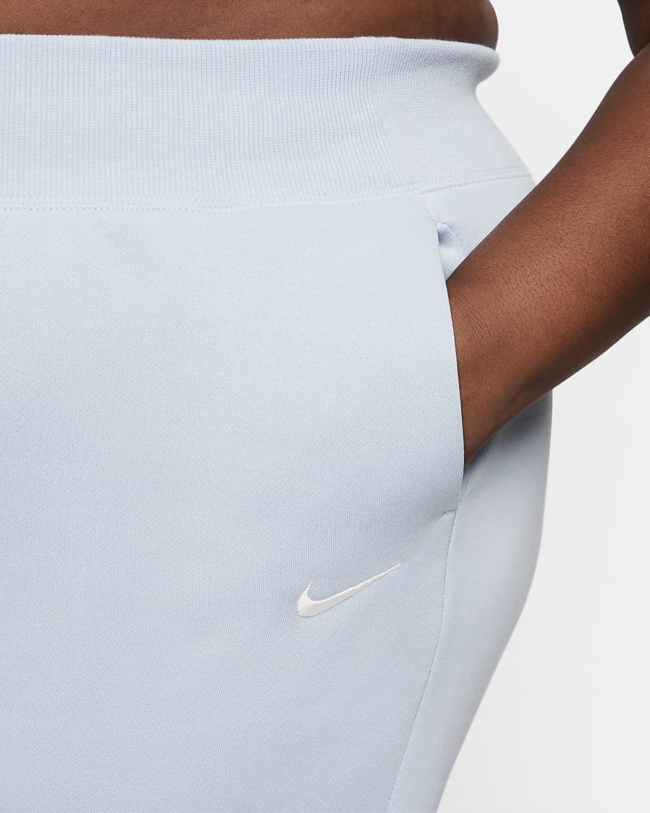 Nike Sportswear Phoenix Fleece Women's High-Waisted Oversized Tracksuit Bottoms (Plus Size) - Light Armoury Blue/Sail