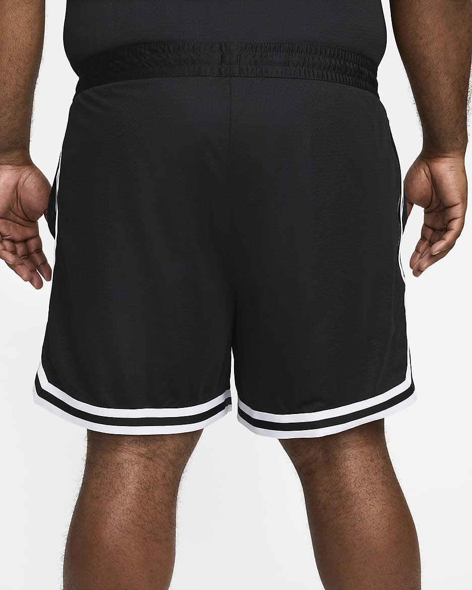 Shorts de básquetbol Dri-FIT de 15 cm para hombre Nike DNA - Negro/Blanco/Blanco