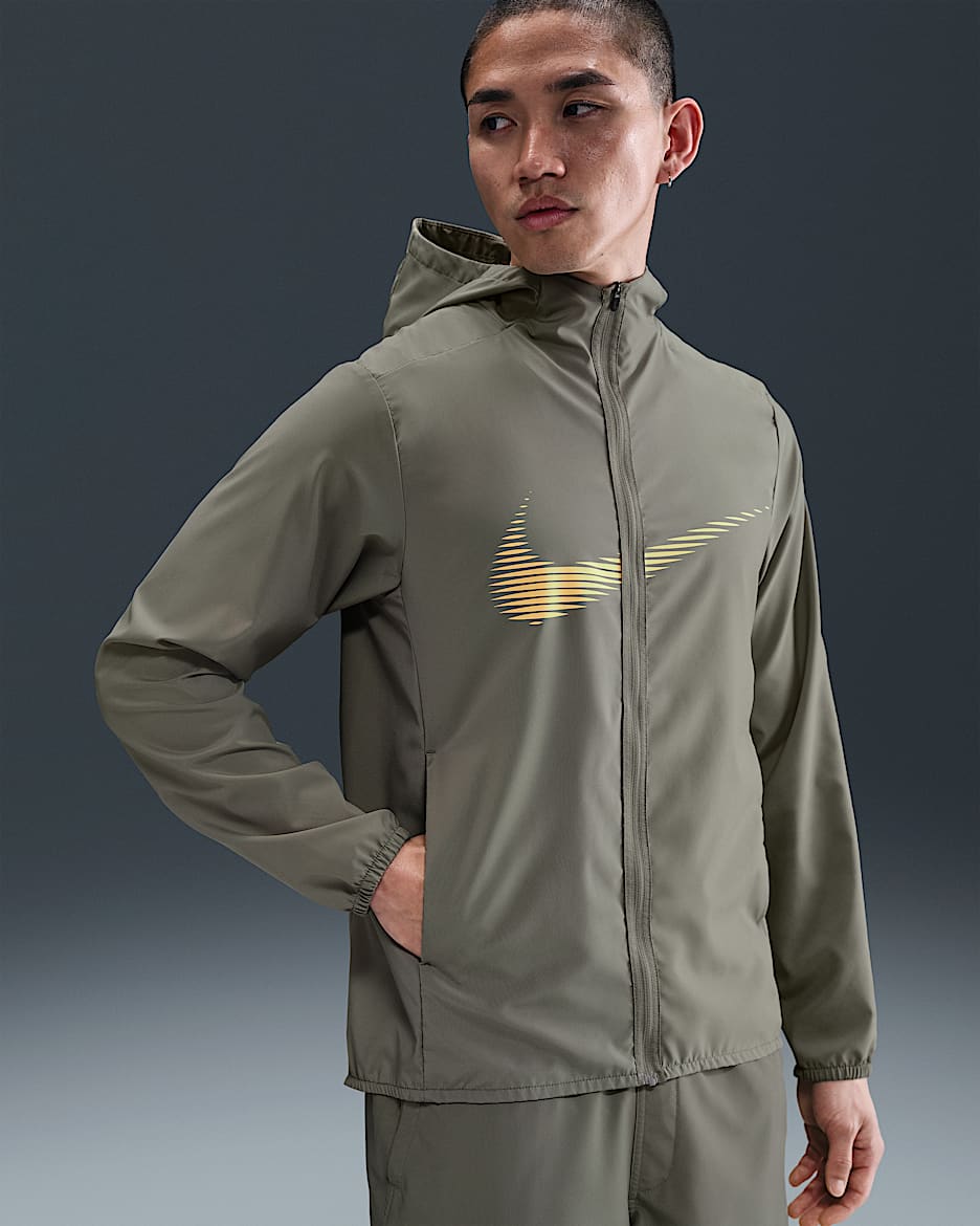 Nike Form Men's Dri-FIT Hooded Jacket - Light Army/Saturn Gold