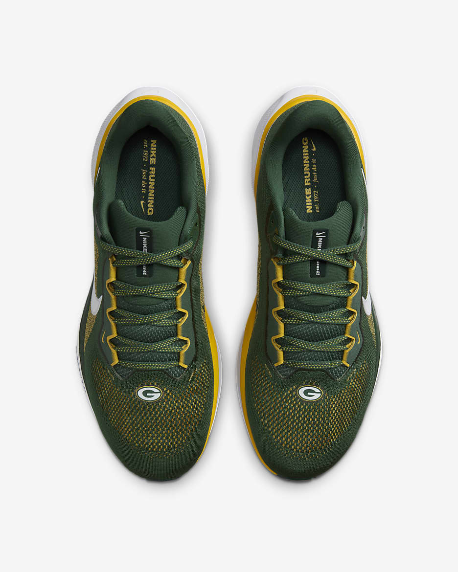 Tenis de correr en pavimento para hombre Nike Pegasus 41 NFL Green Bay Packers - Abeto/Blanco/Oro universitario/Blanco