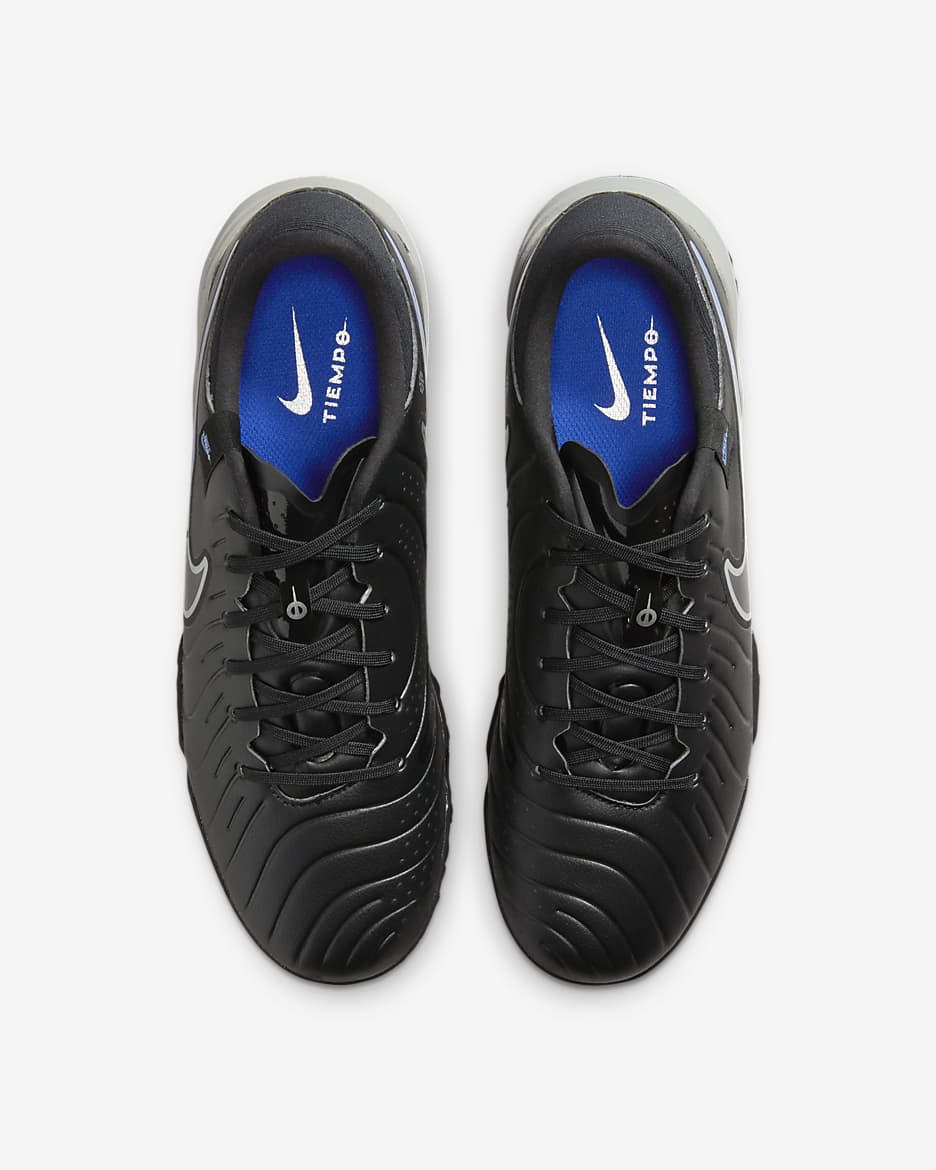 Nike Tiempo Legend 10 Academy Turf Low-Top Football Shoes - Black/Hyper Royal/Chrome