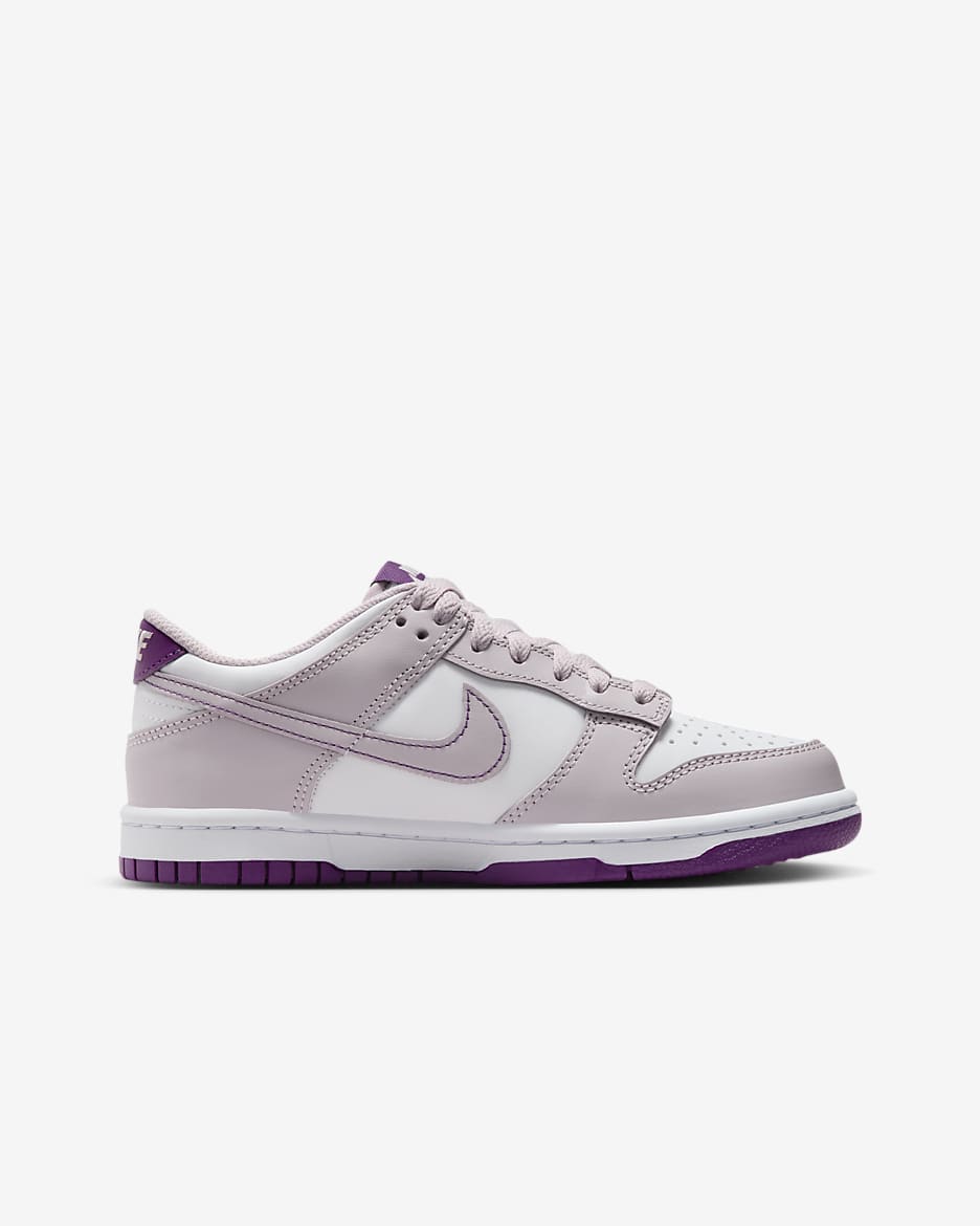 Nike Dunk Low Older Kids' Shoes - White/Platinum Violet/Viotech