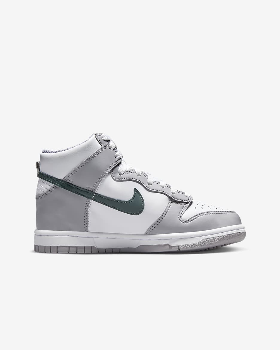 Buty dla dużych dzieci Nike Dunk High - Biel/Cement Grey/Vintage Green