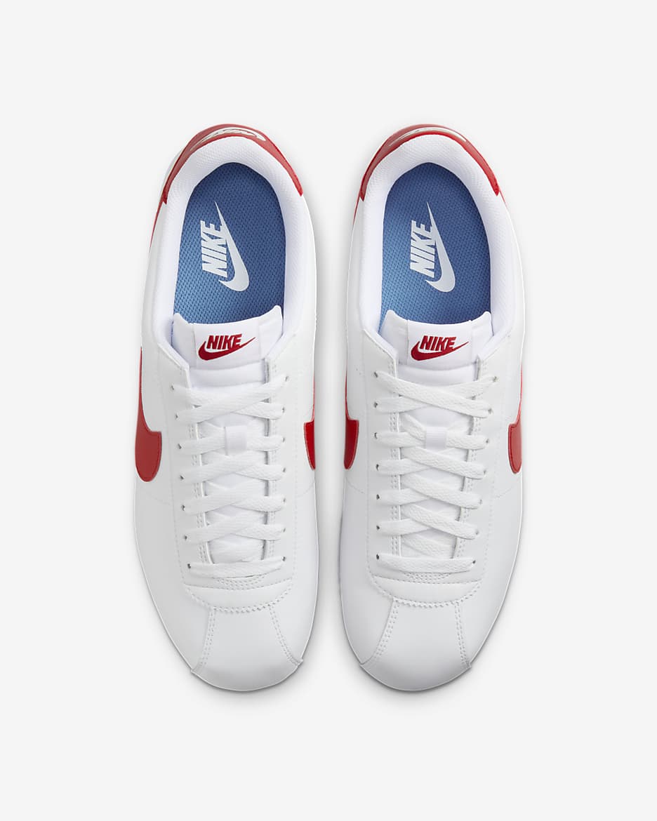 Nike Cortez Leather Men's Shoes - White/Varsity Blue/Varsity Red