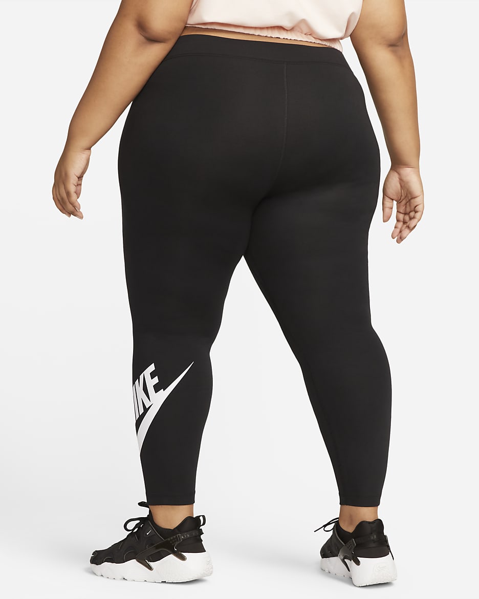 Nike Sportswear Classics Women's High-Waisted Graphic Leggings (Plus Size) - Black/White