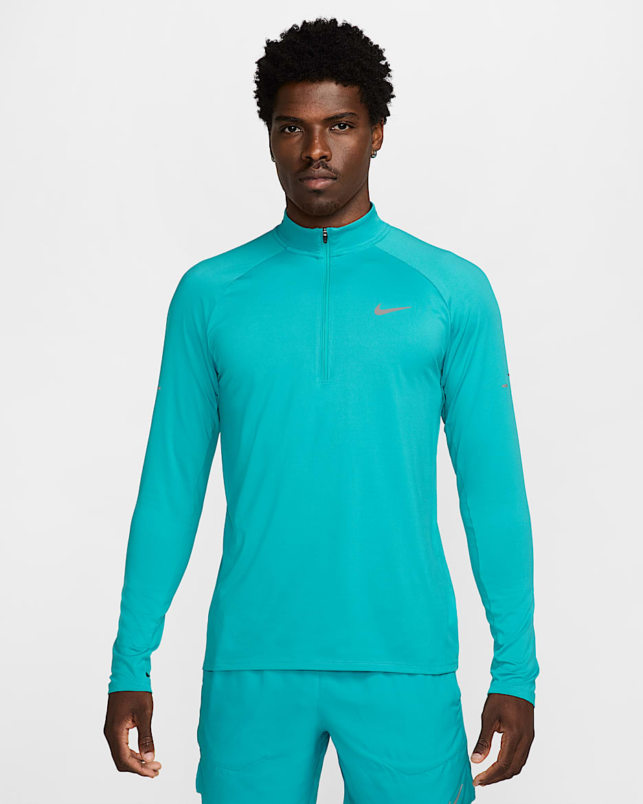 Playera de correr Dri-FIT con cierre de 1/4 para hombre Nike Stride - Cactus empolvado