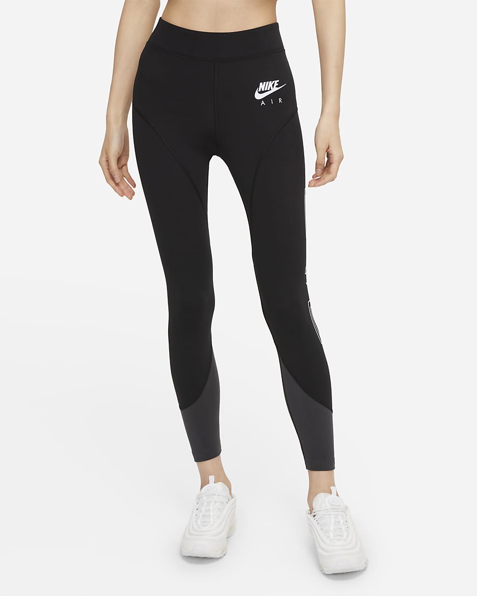 Nike Air Women's High-Rise Leggings - Black/Dark Smoke Grey/White