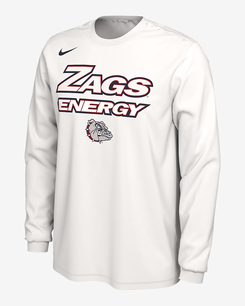 Gonzaga Men's Nike College Long-Sleeve T-Shirt - White