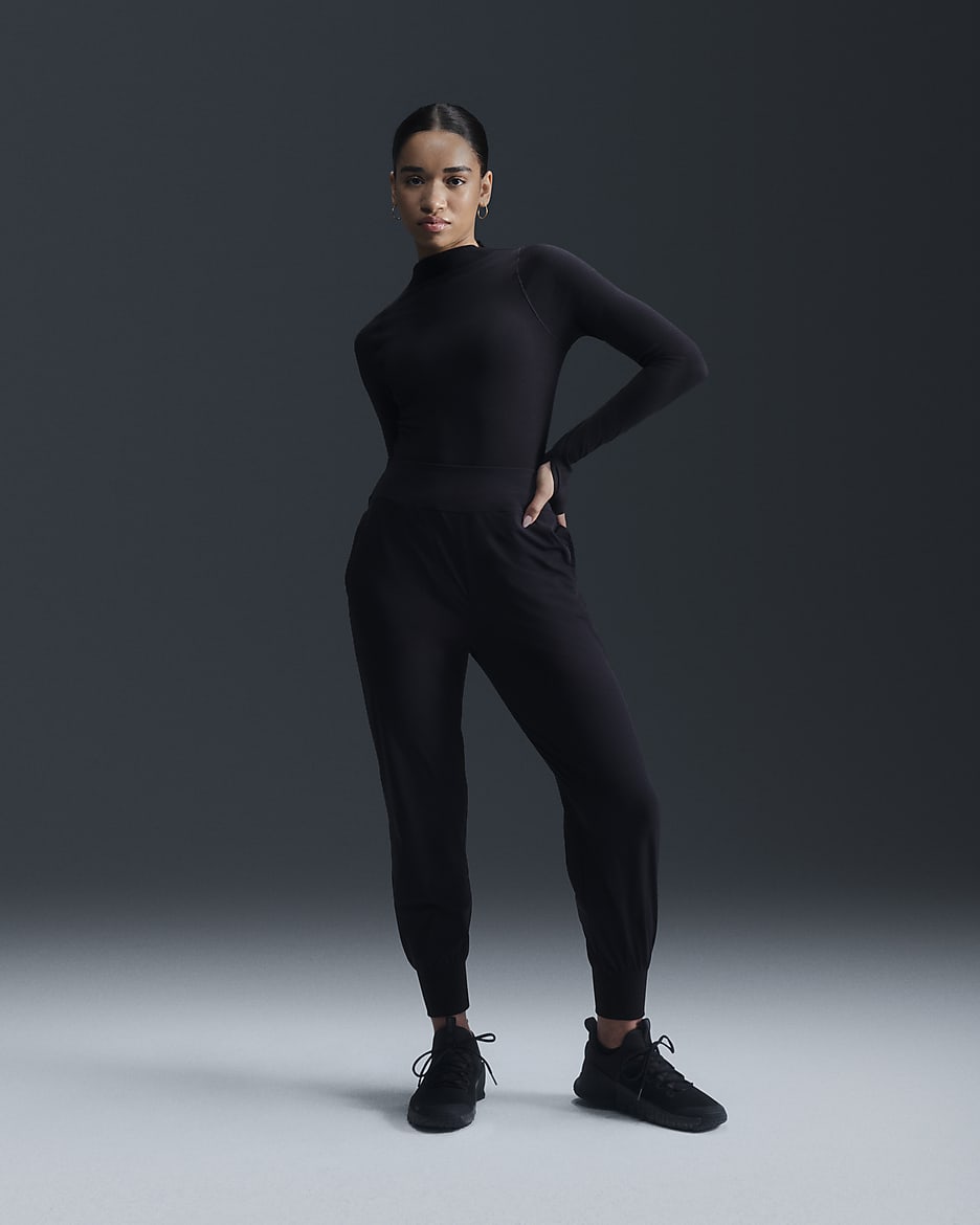 Långärmad tröja Nike Zenvy Dri-FIT för kvinnor - Svart