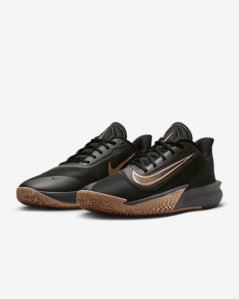 Nike Precision 7 Men's Basketball Shoes - Black/Parachute Beige/Iron Grey/Metallic Gold