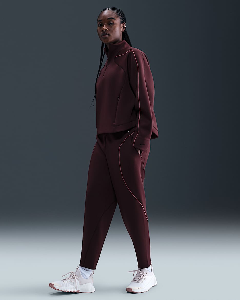 Nike Universa Women's Dri-FIT Mid-Rise Loose 7/8 Pants - Burgundy Crush/Sweet Beet/Burgundy Ash