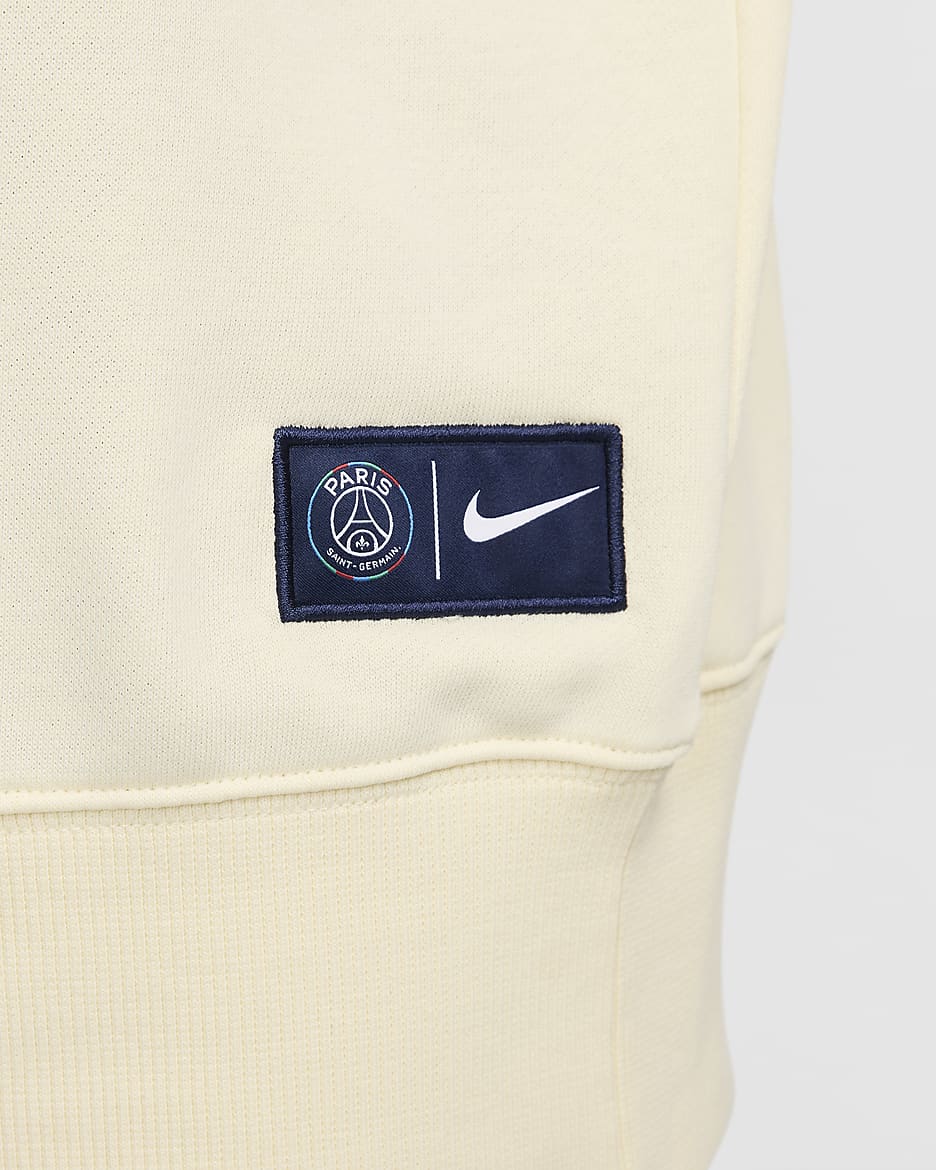 Paris Saint-Germain Fleece Nike Oversize-Fußball-Sweatshirt mit Rundhalsausschnitt (Damen) - Coconut Milk