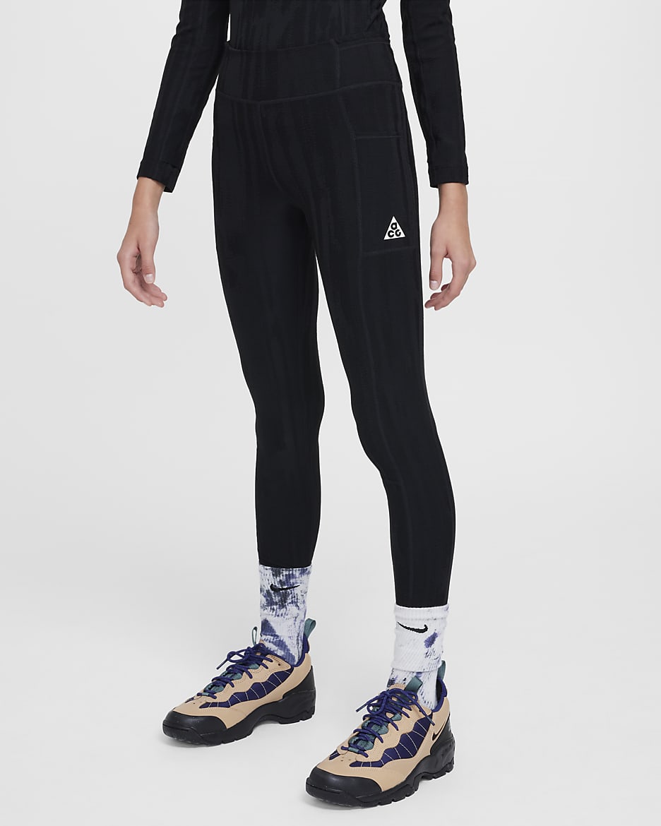 Nike ACG Girls' Leggings with Pockets - Black/White