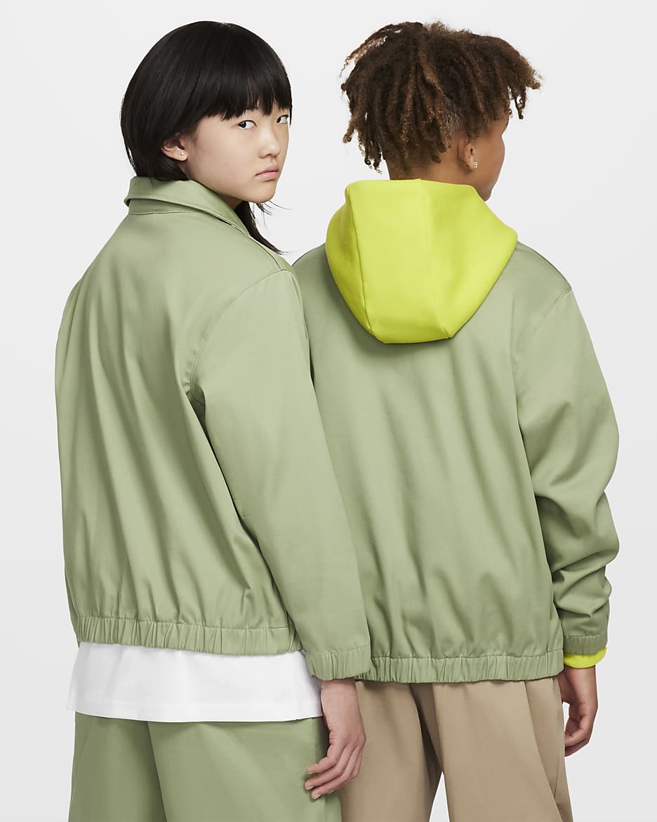 Nike SB Big Kids' Skate Coaches Jacket - Oil Green/Jade Horizon