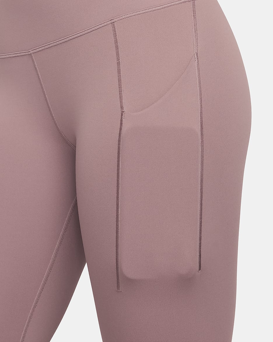 Nike Universa Leggings in voller Länge mit Taschen, mittlerem Halt und hohem Bund für Damen - Smokey Mauve/Schwarz