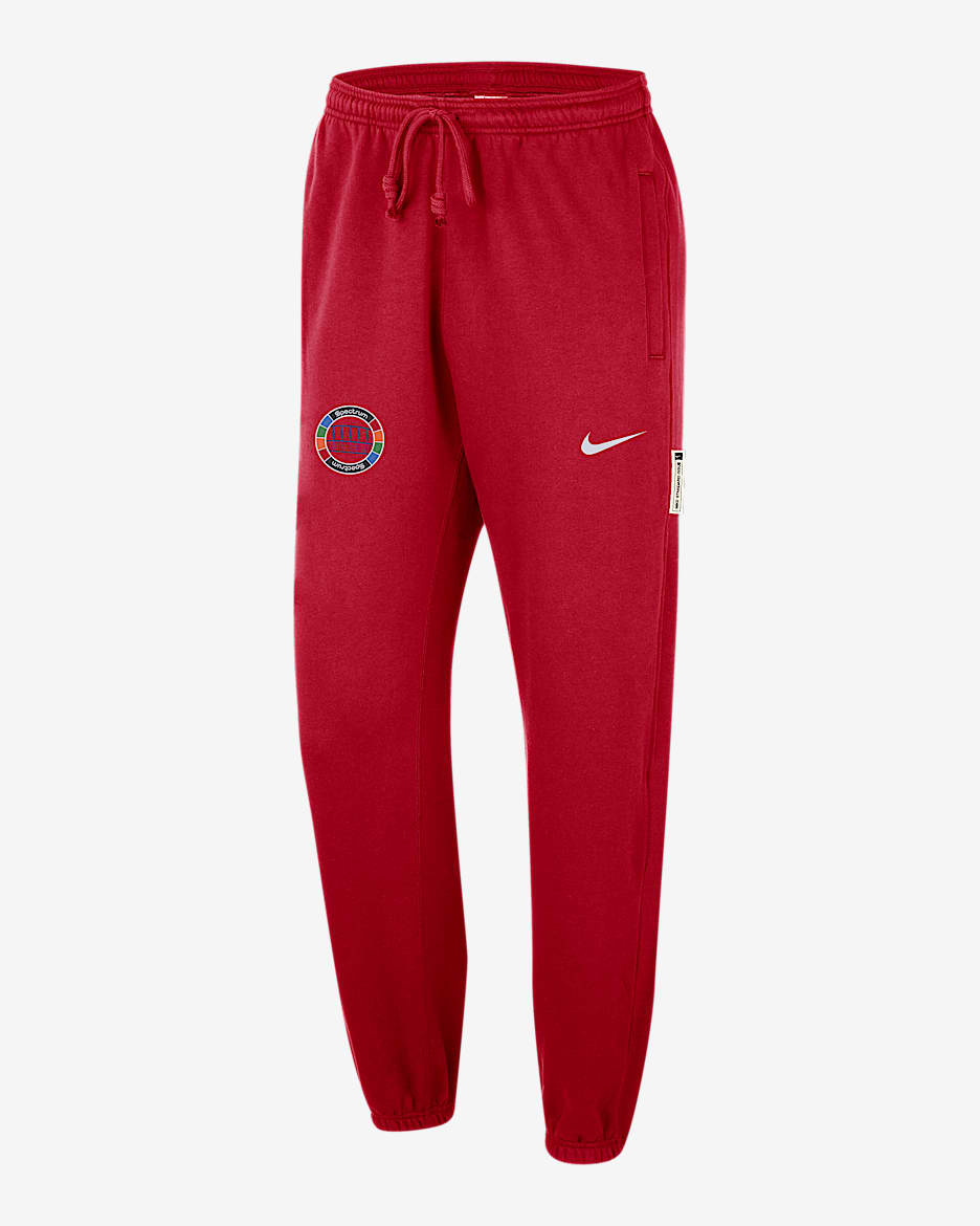 Pants Nike Dri-FIT de la NBA para hombre Philadelphia 76ers Standard Issue City Edition - Rojo universitario/Blanco