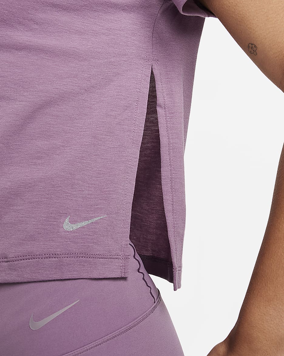 Nike Yoga Dri-FIT 女款上衣 - Violet Dust/Particle Grey