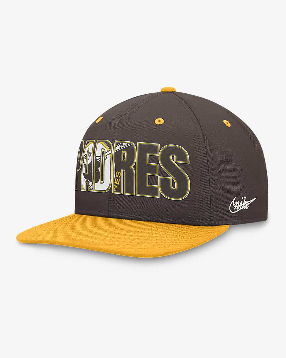 San Diego Padres Pro Cooperstown Men's Nike MLB Adjustable Hat - Navy/Yellow