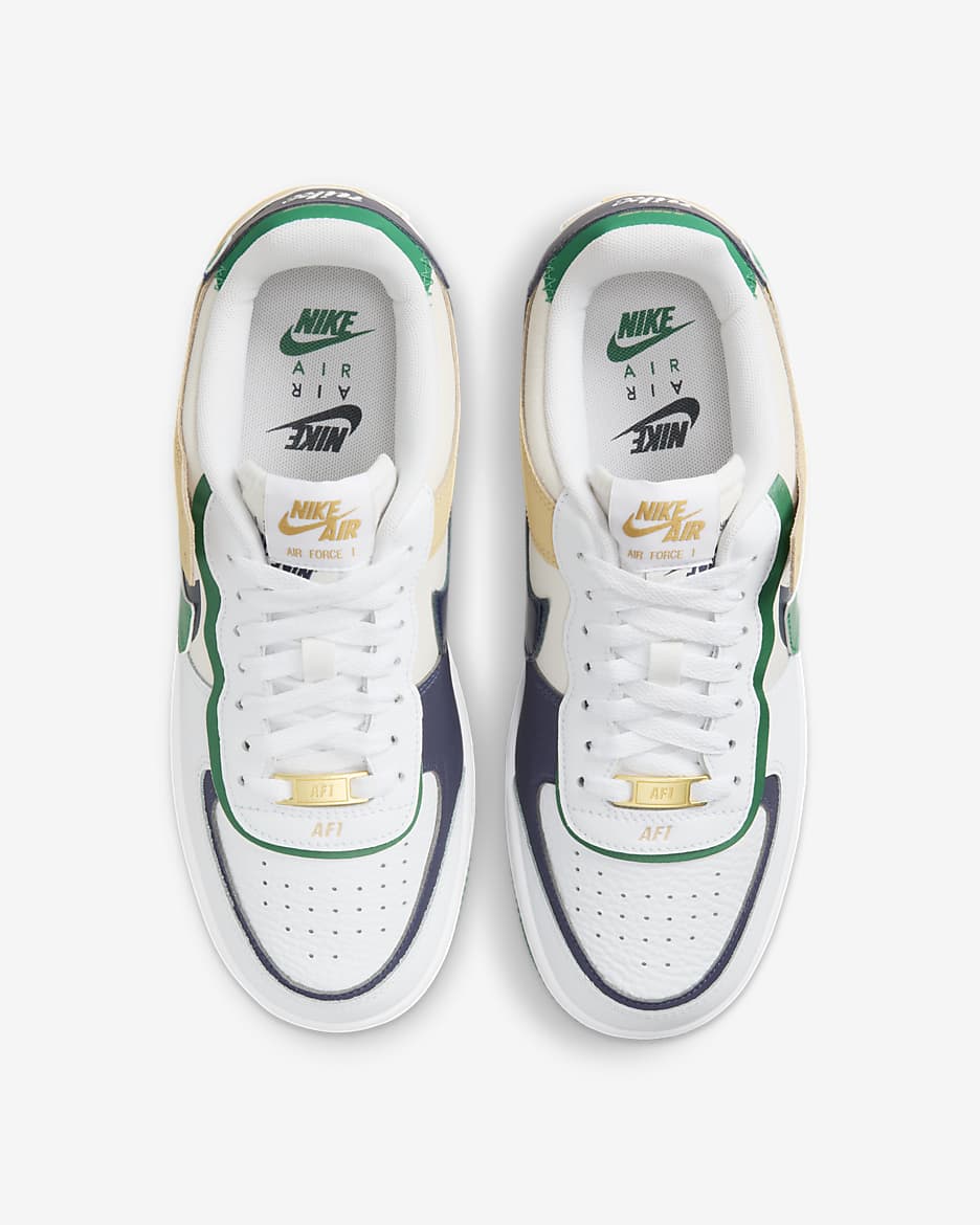 Nike Air Force 1 Shadow Women's Shoes - White/Malachite/Sesame/Midnight Navy