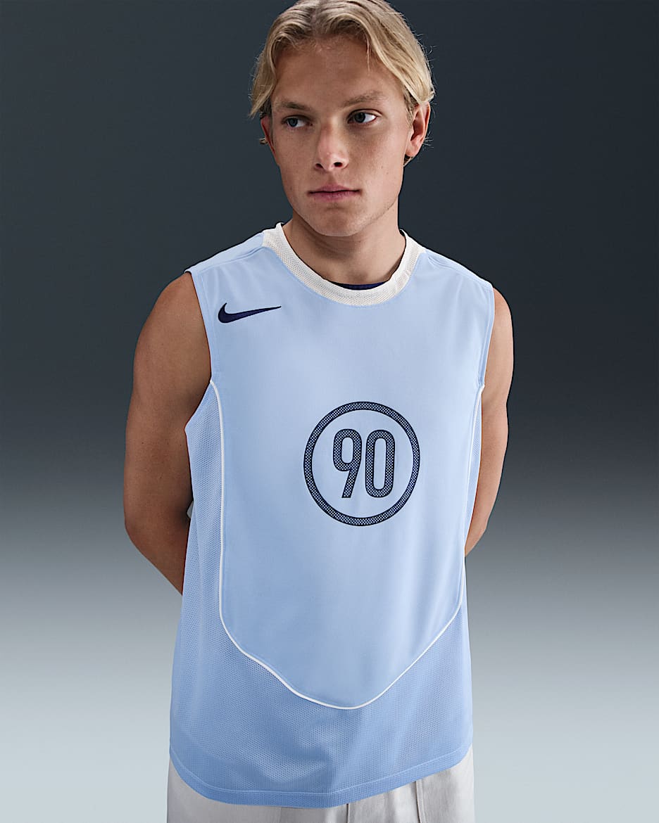 Nike Total 90 Men's Dri-FIT Sleeveless Football Top - Aluminium/Sail/Sail/Blue Void