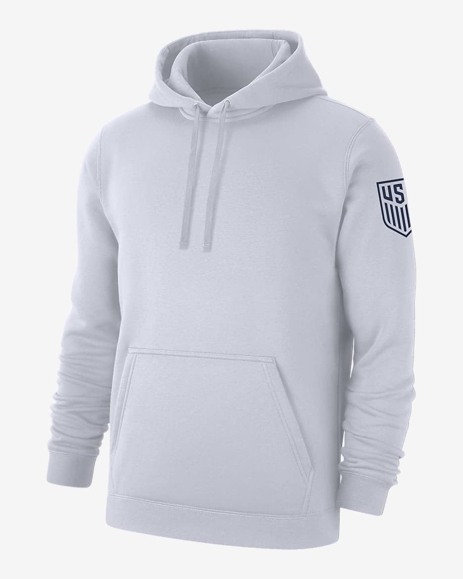 Sudadera con gorro sin cierre de fútbol Nike para hombre USMNT Club Fleece - Blanco