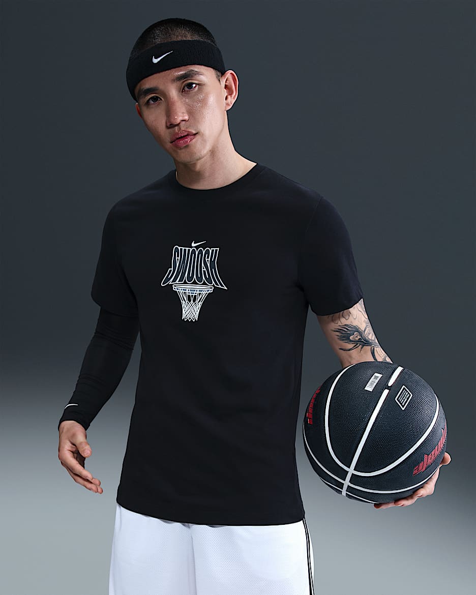 Nike 男款 Dri-FIT 籃球 T 恤 - 黑色